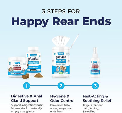 Vetnique Labs Glandex Dog Fiber Supplement Powder for Anal Glands with Pumpkin, Digestive Enzymes & Dog Probiotics for Digestive Health - Vet Recommended - Boot The Scoot (Pork Liver, 2.5oz Powder)