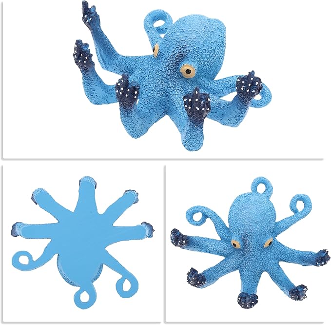Blue Resin Octopus Aquarium Ornament, Funny Fish Tank Decoration