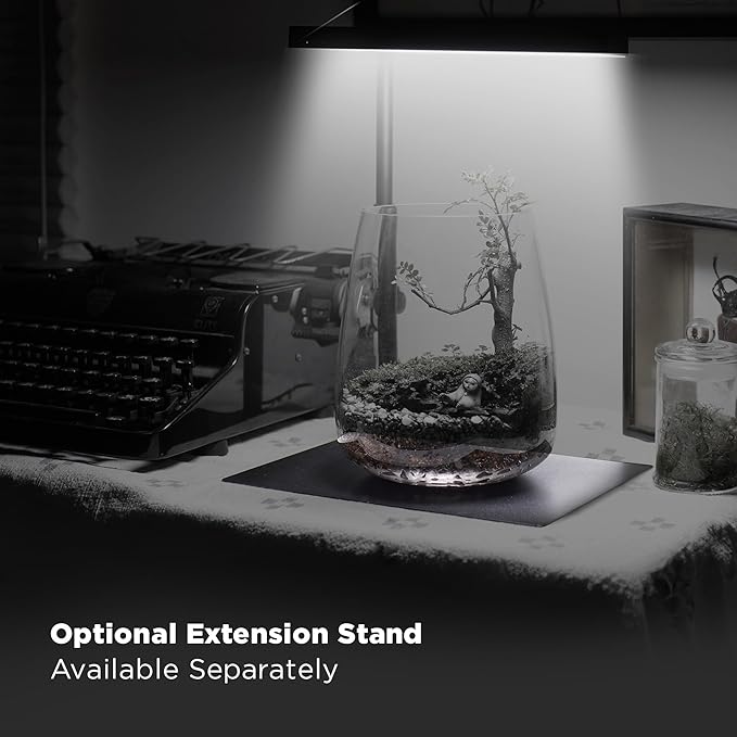 ONF Flat Nano+ 15W Full Spectrum Aquarium Light, Up to 20 Level Dimmable APP Controlled Light, IP54 Waterproof Light, Suitable for 2-9 Gallon Rimless Fish Tanks, Terrariums, & Potted Plants, Black