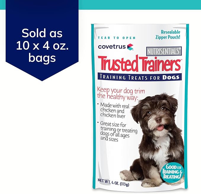 NutriSentials Trusted Trainers Training Treats for Dogs - Soft Dog Treats for Small, Medium & Large Dogs - Chicken Flavor - 10 Pack - 4 oz