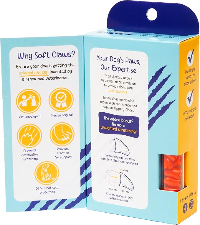 Soft Claws Canine Dog and Cat Nail Caps Take Home Kit, Small, Red