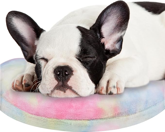 Dog Pillow, U-Shaped Dog Calming Pillow for Pet, Soft Dog Neck Pillow Machine Washable Dog Bed Pillow for Dog and Cat Enhance Sleep Quality(Tie-dye Pink Blue, Large)