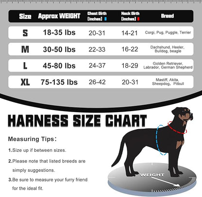 AUROTH Tactical Dog Harness for Small Medium Dogs No Pull Adjustable Pet Harness Reflective K9 Working Training Easy Control Pet Vest Military Service Dog Harnesses Black S