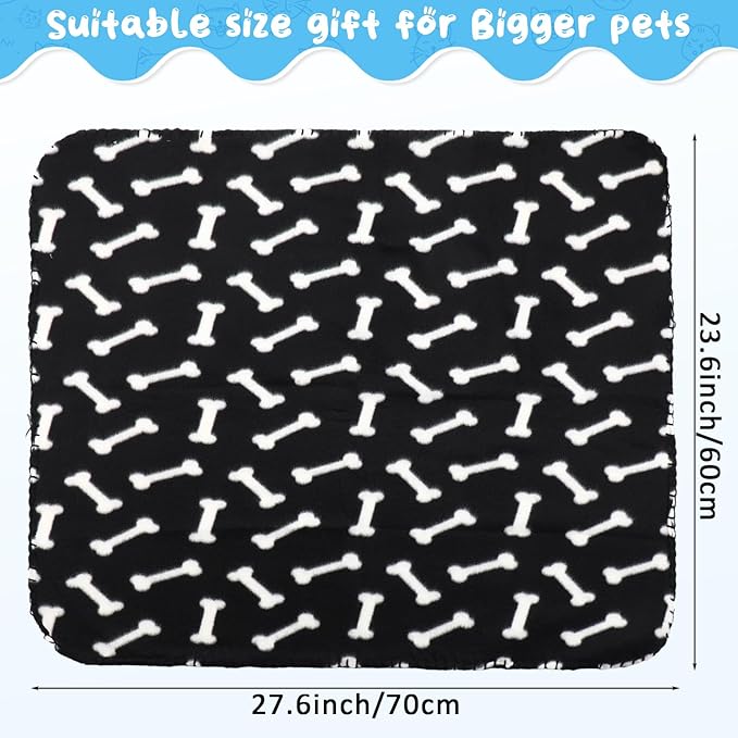 Eccliy 20 Pcs Puppy Blanket Pet Soft Fleece Dog Blankets Warm Felt Throw Sleep Mat Bed Covers for Doggie Puppy Pet Dogs Cat, 20 Styles(23.6 x 27.6 Inch,Mix)