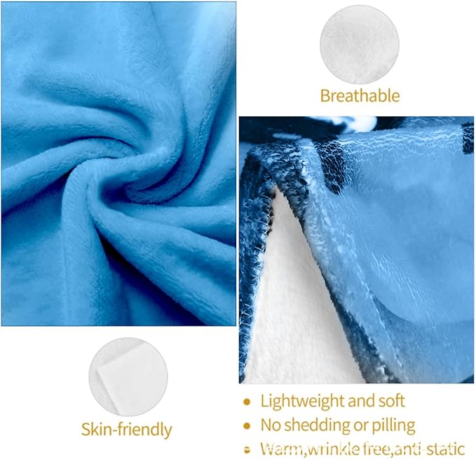 Sleeping Cat Throw Blanket - Soft Plush Flannel Blanket, Lightweight, Comfy, Warm, Fuzzy, Anti-Pilling for Sofa, Bedroom, Bed, Outdoor Blanket for Men Boy 50in×60in