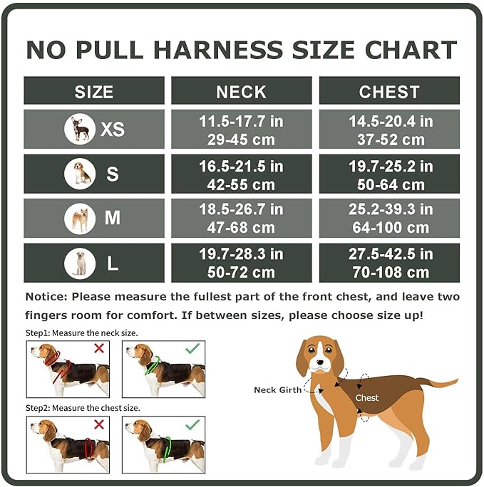 Dog Harness Small Sized Dog, No Pull Pet Harness with 2 Leash Clips, Adjustable Soft Padded Dog Vest Harnesses, Reflective No-Choke Pet Oxford Vest