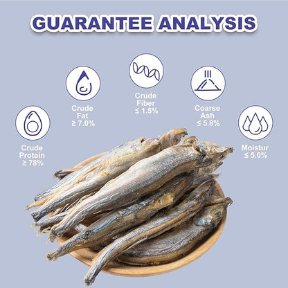 Freeze Dried Fish Dog Treats - Whole Capelin Fish Seeds Cats Treats Natural Single Ingredient Delicious Snacks Training Healthy Chews Food Pet Food No Fillers ï¼3 Ozï¼