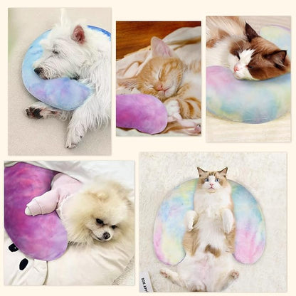Dog Neck Pillow, Dog Cat Calming Pillow Soft, Fluffy Cozy Pet Body Pillow,Anxiety Relief Pillow for Joint Relief Sleeping Improve