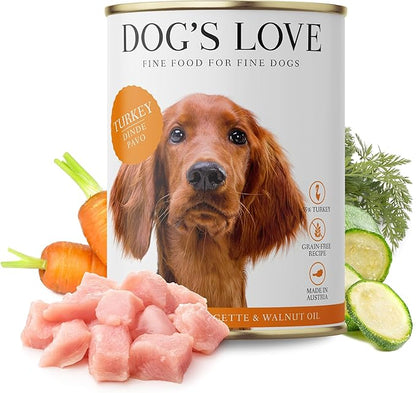 DOG'S LOVE Single Protein, Limited Ingredients, Ethically Sourced, Grain Free Wet Dog Food - Canned Soft Dog Food, Grain Free Dog Food for Your Dog - Premium Can Dog Food | 6 cans (14.1 Oz, Turkey)
