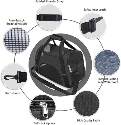 Cat Carrier Airline Approved Pet Carrier,Soft-Sided Pet Travel Carrier for Cats Dogs Puppy Comfort Portable Foldable Pet Bag,Airline Approved