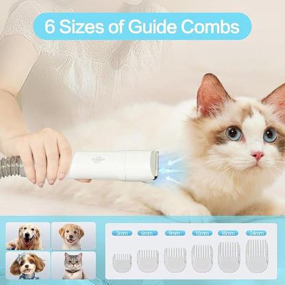 Dog Grooming Vacuum, Dog Grooming Kit 2L Pet Grooming Vacuum for Dogs with Nail Grinder Brush, 15000Pa Powerful Dog Vacuum for Shedding Grooming Vacuum Quiet 5in1 Pet Grooming Tools