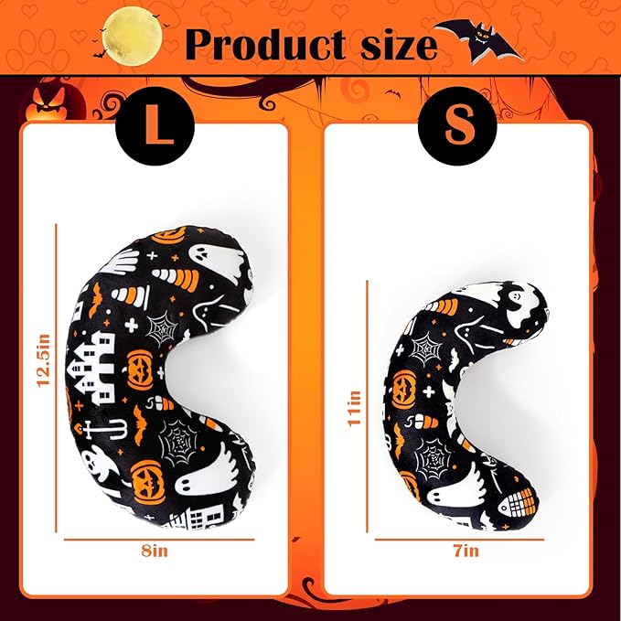 BABORUI Halloween Dog Pillow for Large Dogs, U Shaped Dog Neck Calming Pillow for Joint Relief Sleeping Improve, Machine Washable Pet Pillow for Dogs & Cats(Halloween)