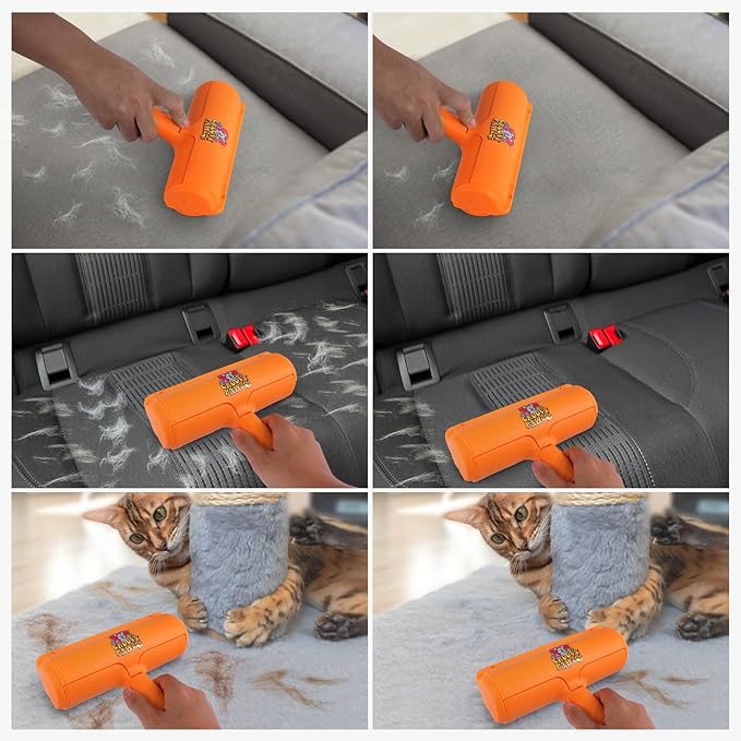 Ultimate Pet Hair Removal Kit | Car Pet Hair Removal | 18 Pet Hair Attracting Washer/Dryer Balls | Reusable Static Hair Brush | Dog Brush/Edge Cleaner | Safe and Gentle | GROOVY PAWZ