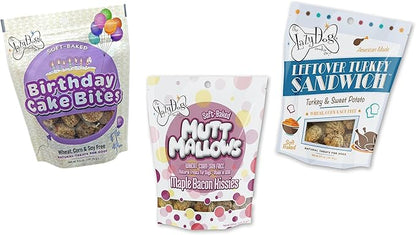 The Lazy Dog Cookie Co. Mutt Mallows Soft Baked Dog Treats, Wheat, Corn & Soy Free, Baked in The USA, 5 oz Cost Saving Variety Bundle (Pack of 3)