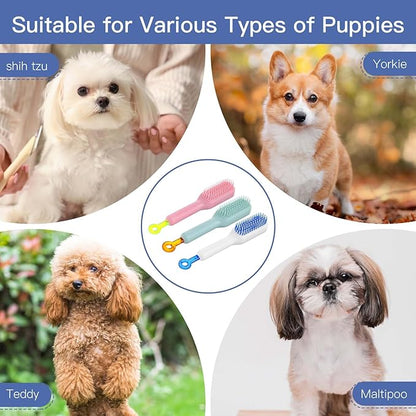 3 Pcs Dog Brushes for Grooming, Pet Hair Grooming Brush for Short Haired Cats Dogs Professional Dog and Cat Brush for Shedding Ideal for Small and Long Haired Dogs (Pink, Blue, White)