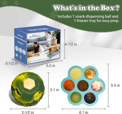 5-in-1 Frozen Dog Enrichment Toys,Interactive Dog Toys with DIY Freezable Fillable Mold,Natural Rubber,Dishwasher Safeï¼_mallï¼