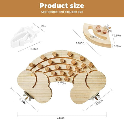 Bird Chew Toy with Screw Mount – Wooden Foraging Toy for Parrots, Cockatiels, Small to Medium Birds, Secure Cage Attachment, Safe and Durable Design (Rainbow-Corner)