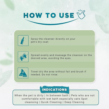 Natural Remedies Fresh Me Up Bloom Waterless Spray Cleanser for Dogs and Cats - Dry Shampoo- Grooming Bath Supplies- Pet Deodorizer, Lick Safe, Hypoallergenic & Sulphate Free, All Breeds,14.20 fl. oz.