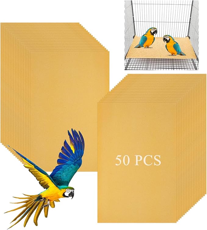 50 PCS Gravel Liner Paper for Bird Cage 11 x 17 Inch Bird Cage Paper Liners Gravel Liner Paper Birdcage Paper Cage Liner for Birdcage Parrots Cockatiels