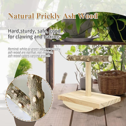 Natural Wood Bird Perch Stand,Rocking Perch for Birds,Intelligence Puzzle Training Wood Parrot Tumbler Toy,Bird Stand Swing Playstand Birds Accessories for Parakeets,Cockatiels,Budgies,Conures(Small)