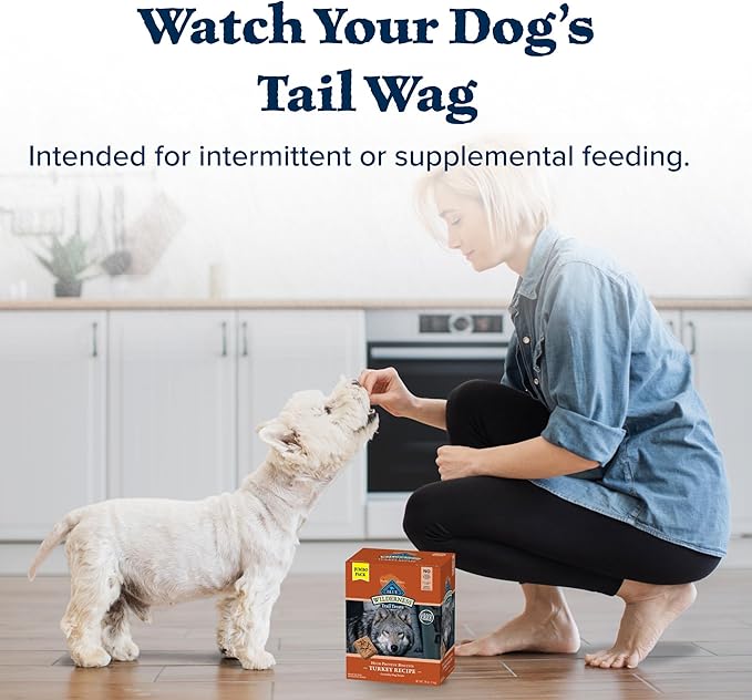 Blue Buffalo Wilderness Trail Treats Crunchy Dog Biscuits Grain-Free and High-Protein Dog Treats, Turkey Recipe 36-oz Box