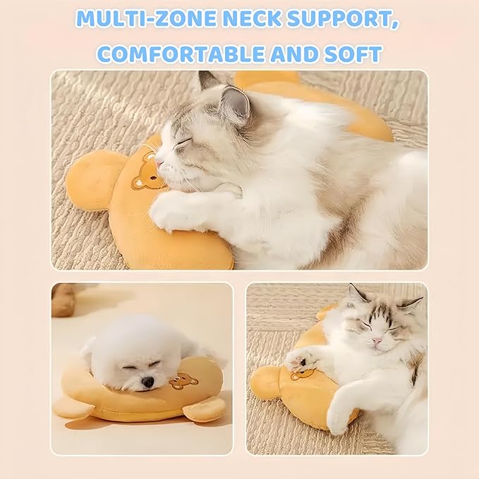 3 Pcs Cat Pillows for Indoor Cat and Puppy, Dog Pillows, U-Shaped Pillow for Cats and Dogs, Soft Fluffy Cat Bed Pillow, Dog Calming Pillow Old Joint Relief (Cartoon)