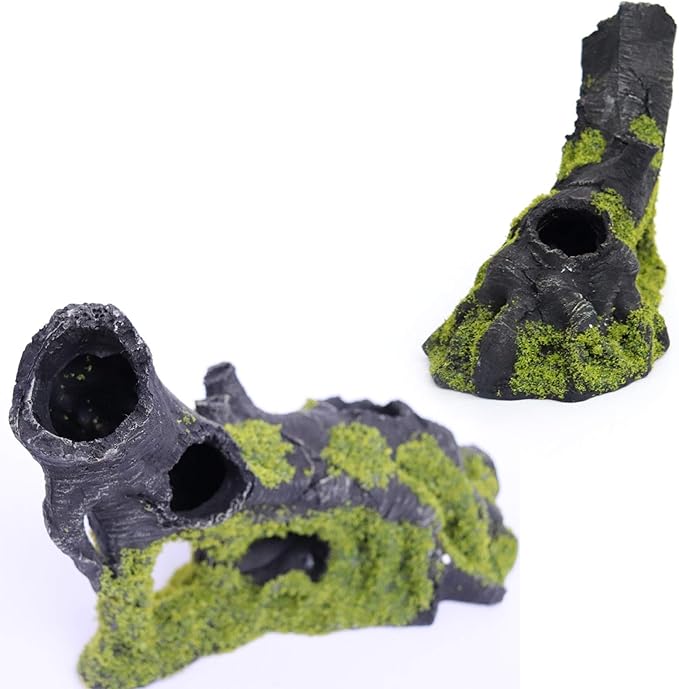 Aquarium Artificial Tree Hole Resin Aquarium Ornament, Resin Tree Stump Branch for Reptile Habitat Decoration, Tree Trunk Fish Tank Decoration Aquarium Hideaway Rock Cave House Hide Hut