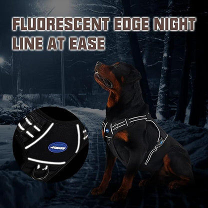 AUROTH Tactical Dog Harness for Large Dogs No Pull Adjustable Pet Harness Reflective K9 Working Training Easy Control Pet Vest Military Service Dog Harnesses Purple M