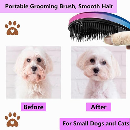 Puppy Brush, Soft Dog Brush for Grooming, Puppy Hair Remover Brush Comb, Grooming Tool for Poodles,Teddy, Yorkies, Maltese, Shih Tzu, Chihuahua, Gradient color