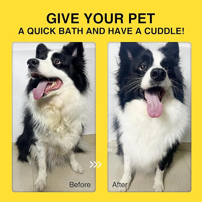 Pet Dogs Wipes Gloves 12PCS Cleaning, Cat Wipes Dog Bath Wipes, Dry Cleaning Gloves for Cats&Dogs, Pet Wash Free Gloves, Pet Bath Gloves，Pet Fur Care, Aloe Extra Nourish and Cleaning 2Pack