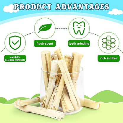 800g/1.76lb Bunny Toys Sweet Bamboo Sticks for Rabbits Bunny Chew Toys Molar Treats Snack for Small Animals Hamsters Chinchillas Guinea Pigs