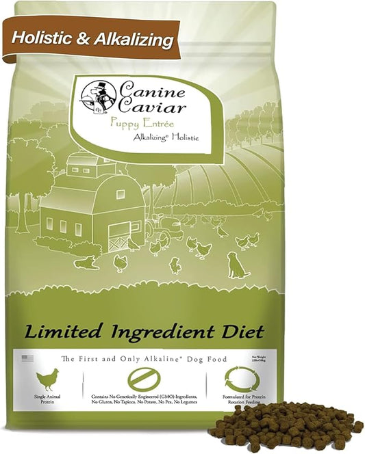 Canine Caviar - Grain Free Puppy: Chicken & Split Peas Alkaline Dry Dog Food, Limited Ingredients, Gluten-Free, Based on Science & Research, Veterinary Alternative Diet (11 Pound Bag)