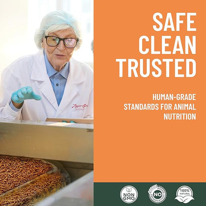 5LB Non-GMO Dried Black Soldier Fly Larvae for Chicken  85X More Calcium Grubs Than Mealworms for Strong Eggshells & Healthy Growth - High Protein for Chickens, Birds, Ducks, Geese & Pets