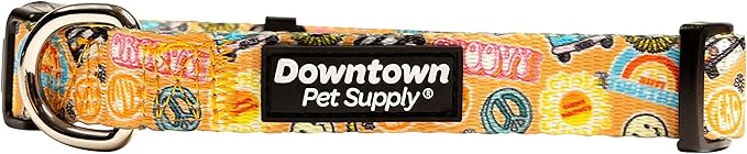 Downtown Pet Supply - Best, Cute & Fancy Dog Collar - Lightweight Adjustable Dog Collar with Quick Buckle & D-Ring - Hand Wash Safe - Good Vibes - S - Small Dog Collar