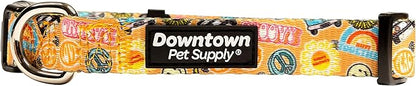 Downtown Pet Supply - Best, Cute & Fancy Dog Collar - Lightweight Adjustable Dog Collar with Quick Buckle & D-Ring - Hand Wash Safe - Good Vibes - S - Small Dog Collar