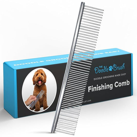 Doodle Brush for Dogs - Finishing Metal Dog Comb for Goldendoodles, Labradoodle, Poodle, Metal Comb for Dogs for Grooming, Doodles Grooming Combs for Dog Hair, Cockapoo and Doodle Combs for Groomer