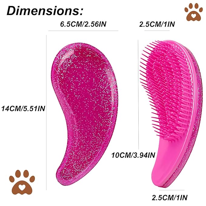 Puppy Brush, Soft Dog Brush for Grooming, Puppy Hair Remover Brush Comb, Grooming Tool for Poodles,Teddy, Yorkies, Maltese, Shih Tzu, Chihuahua, Starry Pink
