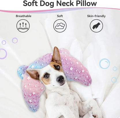 T'CHAQUE Dog Pillow Dog Calming Pillow Sleep and Glow Pillow for Dogs Anxiety Relief Cat Pillows for Indoor Cats Soft U-Shaped Pillow for Pet Dog Neck Pillow Half Donut Cuddler Sleeping Improve