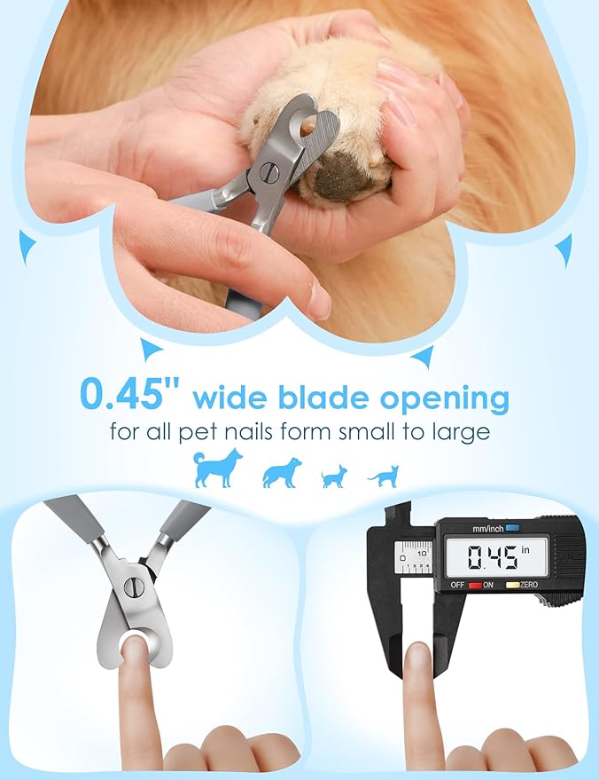 Heavy Duty Dog Nail Clippers -_uts Thick Nails Like Butter__pgraded Large Opening Professional Toenail Trimmer Razor Sharp Blade for Medium to Giant Breed (Gray)