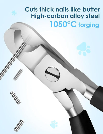 Heavy Duty Dog Nail Clippers -_uts Thick Nails Like Butter__pgraded Large Opening Professional Toenail Trimmer Razor Sharp Blade for Medium to Giant Breed (Black)