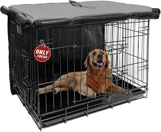 36 Inch Dog Crate Cover,Pet Kennel Cover for Wire Large Dog Cage with1 2 3 Doors. Durable Waterproof 600D Oxford Fabric Indoor/Outdoor Gray