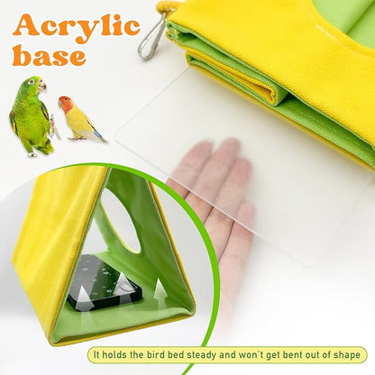 Bird Nest House Summer Bird Bed for Cage Hanging Hammock Shed Hut Parrot Hideaway for Budgies Lovebirds Cockatiels Conures Quakers African Grey Amazon Parrots, Small to Large Birds (S)