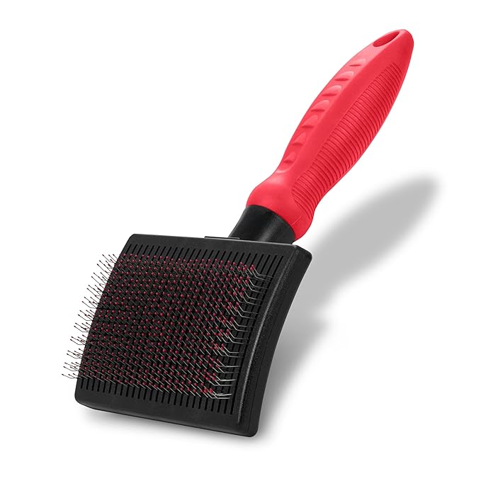 Paw Brothers Self Cleaning Slicker Brush for Dogs and Cats, Dog Brush for Shedding, Slicker Comb for Long Short Haired Pets, Deshedding, Cat Grooming Tool, Large