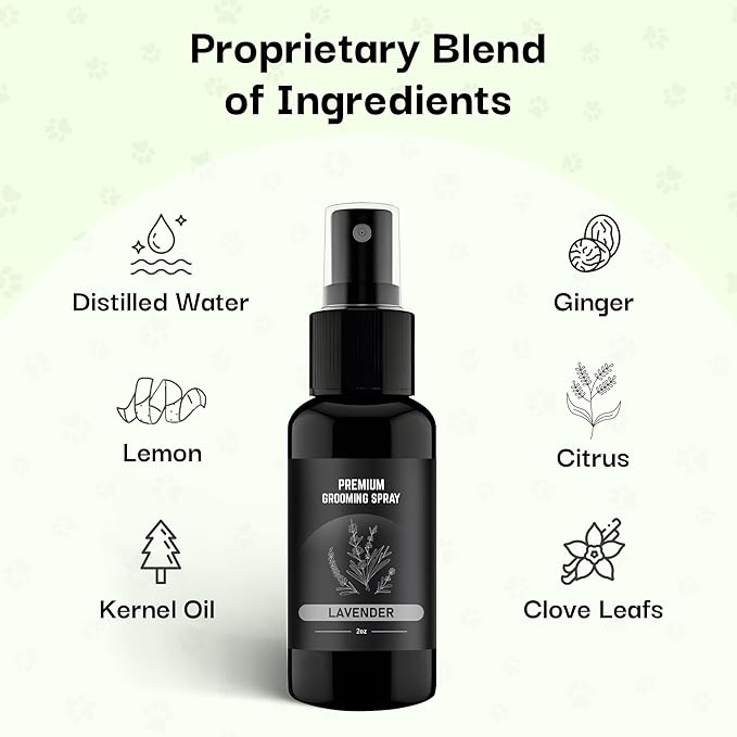 605Products Premium Dog Cologne & Odor Eliminator - Long Lasting Puppy Perfume, Deodorant & Grooming Spray with Essential Oils, (2oz) 3-Pack Combo Set