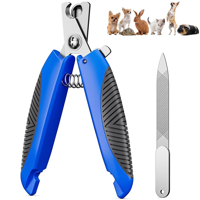 Dog Nail Clipper & Trimmers for Effortless Claw Trimming - Safety Guard, Ergonomic Non-Slip Handles, Stainless Steel Blades, Free Nail File - Professional Pet Grooming Tool for Clean Cutting.
