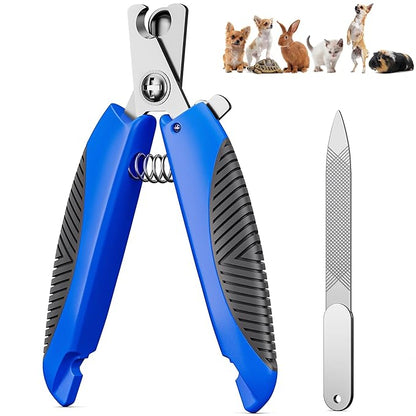 Dog Nail Clipper & Trimmers for Effortless Claw Trimming - Safety Guard, Ergonomic Non-Slip Handles, Stainless Steel Blades, Free Nail File - Professional Pet Grooming Tool for Clean Cutting.