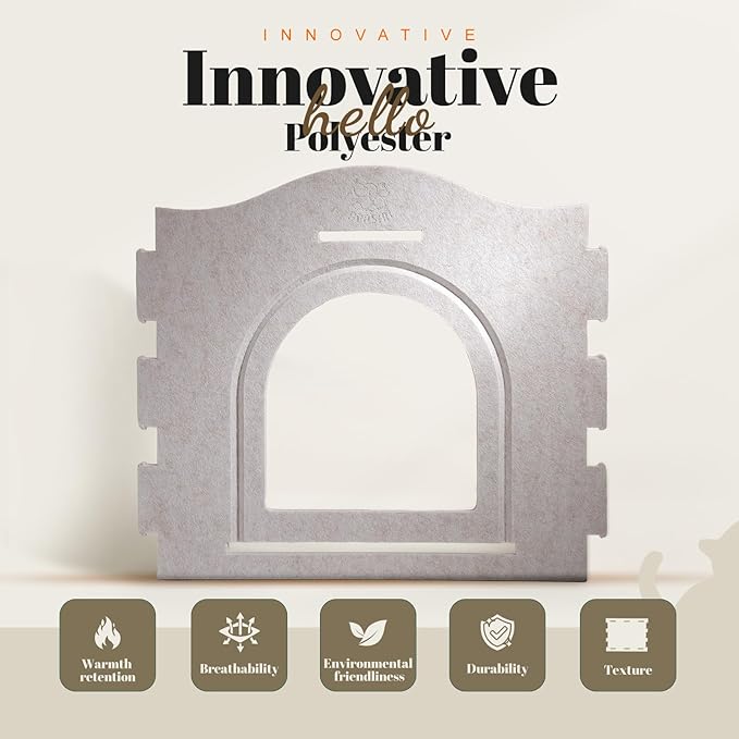 Apasiri Double-Deck Cat House: 2-in-1 Innovative Polyester Fiber Double-Deck Cat House, Sturdy and Scratch-Resistant, Original Castle Design, A Perfect Cat Bed Cave for Multiple Small Pets and Kittens