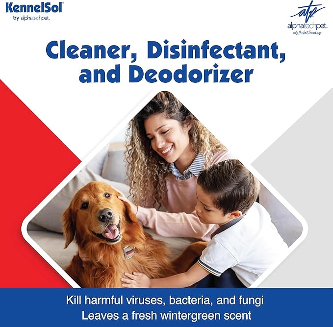 KennelSol 1-Step Kennel Cleaner 1 Pint and PetSuds Probiotic Shampoo and Conditioner for Dogs 16 oz Lavender Scented Bundle