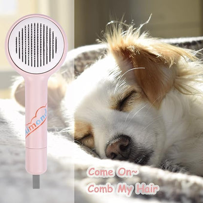 Dog Brush, Self Cleaning Slicker Brushes for Dogs Cats, Cat Grooming Brush, Shedding Tools for Massage, Removes Loose Undercoat Mats Tangled for Short Long Hair Puppy Kitten