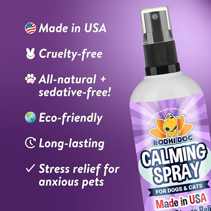 Bodhi Dog Natural Calming Spray for Dogs - Relaxation Support for Grooming, Travel, Fireworks & More - Gentle Care for Pets - Made in USA - Calming Lavender Scent (8 Fl Oz)